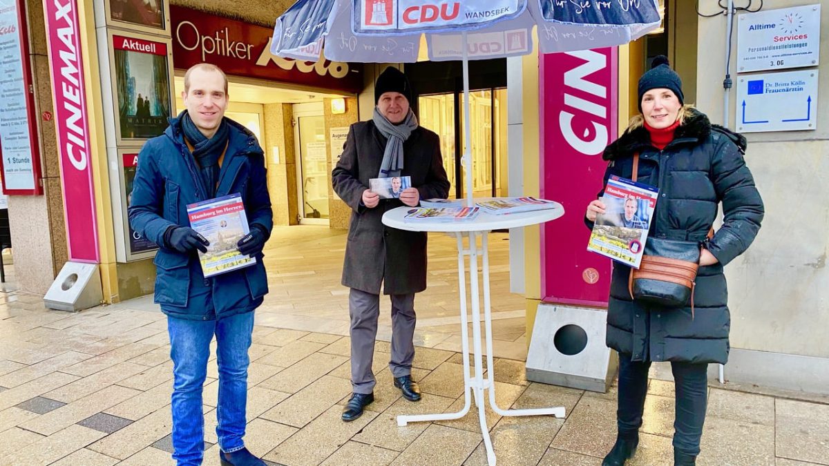 Besuch des CDU-Fraktionsvorsitzenden der Hamburgische Bürgerschaft, Dennis Thering, im Wahlkreis Wandsbek