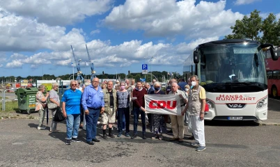 Mitgliederbetreuungsfahrt der CDU-Rahlstedt am 28.07.21 mit 54 Teilnehmern nach Rostock und Warnemünde