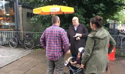 Infostand CDU-Rahlstedt am Berner Bahnhof am 20.08.21